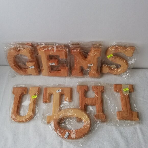 6" Beveled Wooden Letters 12 pcs Lot - Picture 2 of 6